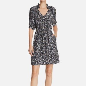 Rebecca Taylor Zelma Dark Floral 100% Silk Dress Size 6 Cottagecore Boho